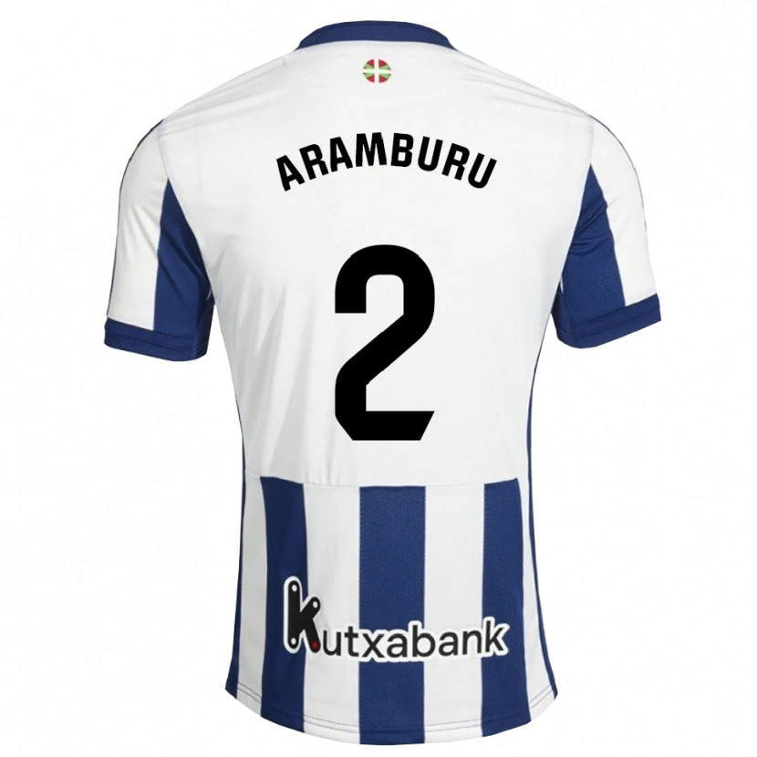 Danxen Børn Jon Aramburu #2 Marinehvid Gyldenrod Hjemmebane Spillertrøjer 2026/27 Trøje T-Shirt