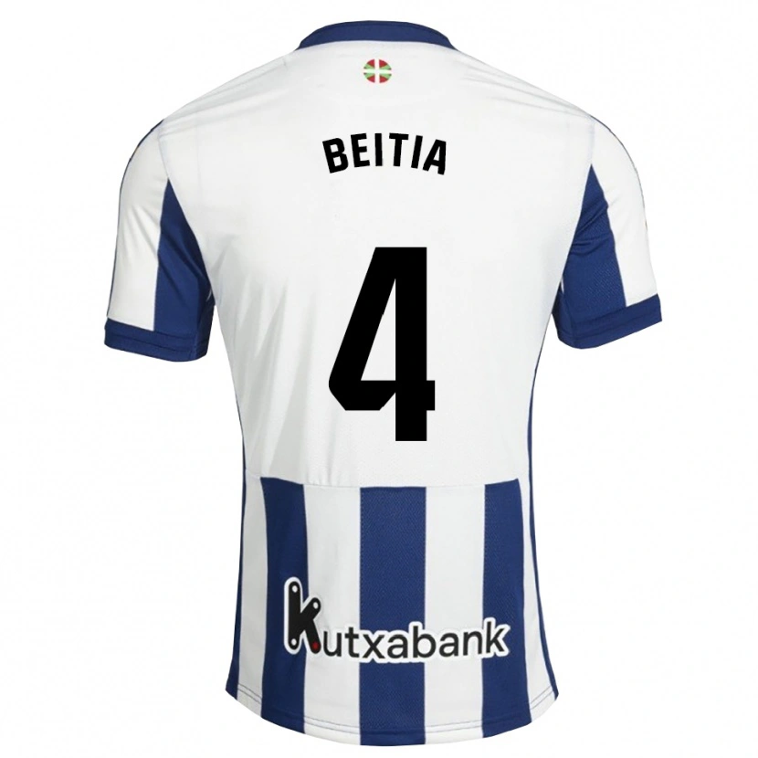 Danxen Børn Luken Beitia #4 Marinehvid Gyldenrod Hjemmebane Spillertrøjer 2026/27 Trøje T-Shirt
