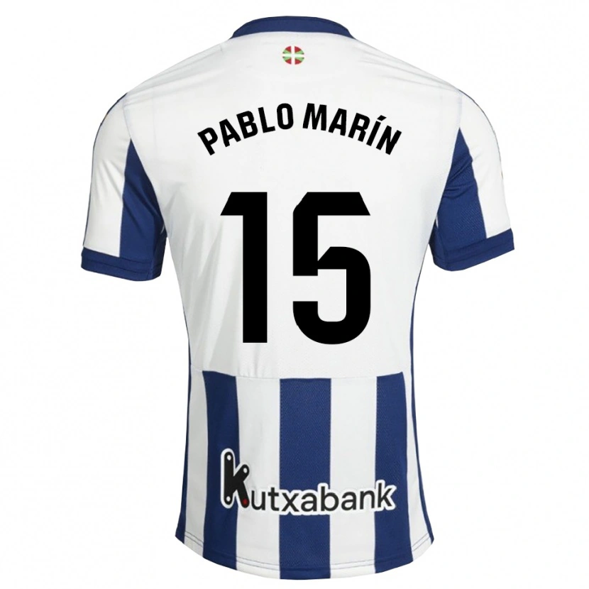 Danxen Børn Pablo Marín #15 Marinehvid Gyldenrod Hjemmebane Spillertrøjer 2026/27 Trøje T-Shirt