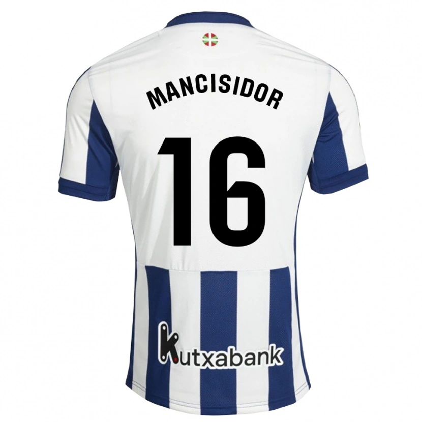 Danxen Børn Beñat Mancisidor #16 Marinehvid Gyldenrod Hjemmebane Spillertrøjer 2026/27 Trøje T-Shirt