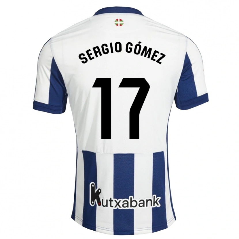 Danxen Børn Sergio Gómez #17 Marinehvid Gyldenrod Hjemmebane Spillertrøjer 2026/27 Trøje T-Shirt