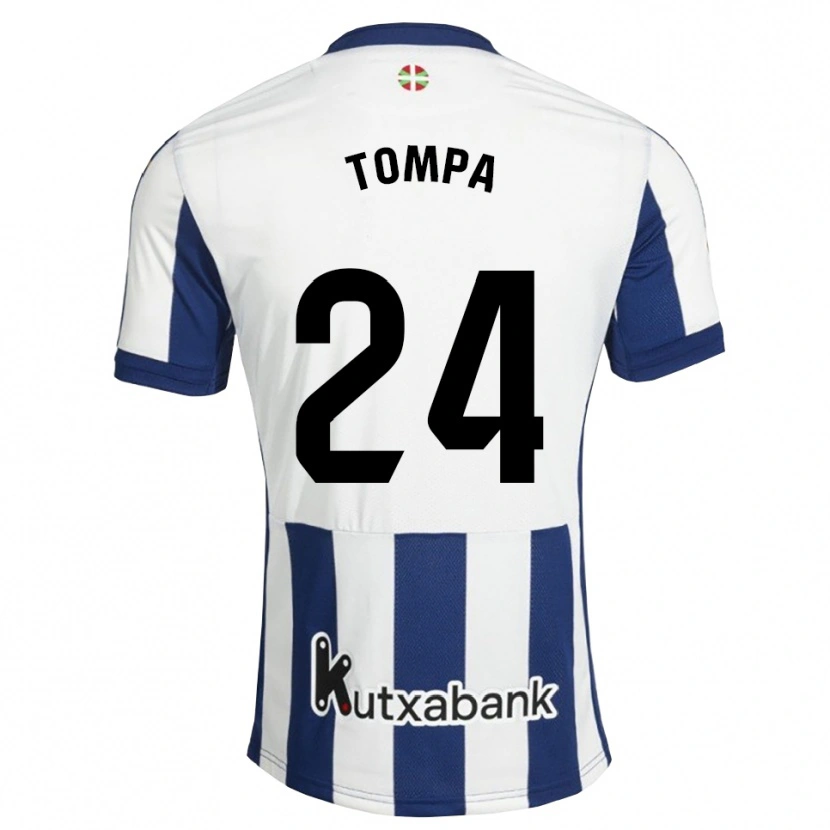 Danxen Børn Ákos Tompa #24 Marinehvid Gyldenrod Hjemmebane Spillertrøjer 2026/27 Trøje T-Shirt