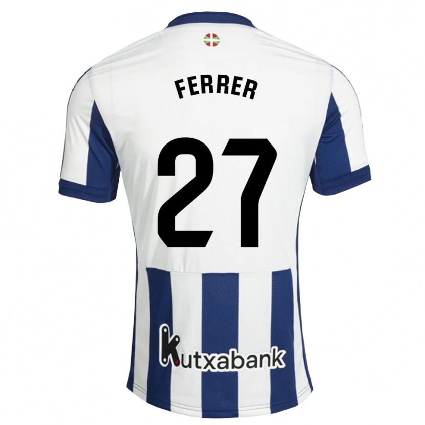 Danxen Børn Iker Ferrer #27 Marinehvid Gyldenrod Hjemmebane Spillertrøjer 2026/27 Trøje T-Shirt
