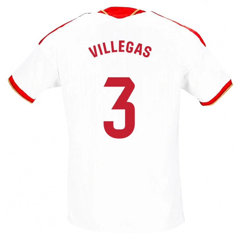 Danxen Børn Juancho Villegas #3 Hvid Rød Hjemmebane Spillertrøjer 2026/27 Trøje T-Shirt