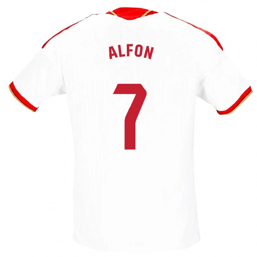 Danxen Børn Alfon González #7 Hvid Rød Hjemmebane Spillertrøjer 2026/27 Trøje T-Shirt