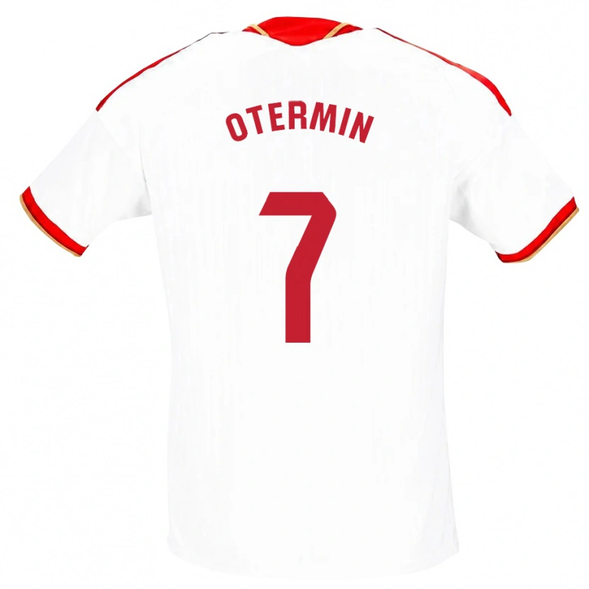 Danxen Børn Rosa María Otermín Abella #7 Hvid Rød Hjemmebane Spillertrøjer 2026/27 Trøje T-Shirt