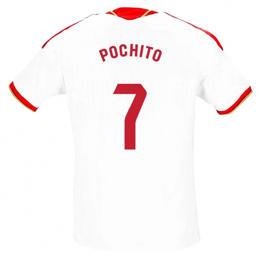 Danxen Børn Pochito #7 Hvid Rød Hjemmebane Spillertrøjer 2026/27 Trøje T-Shirt