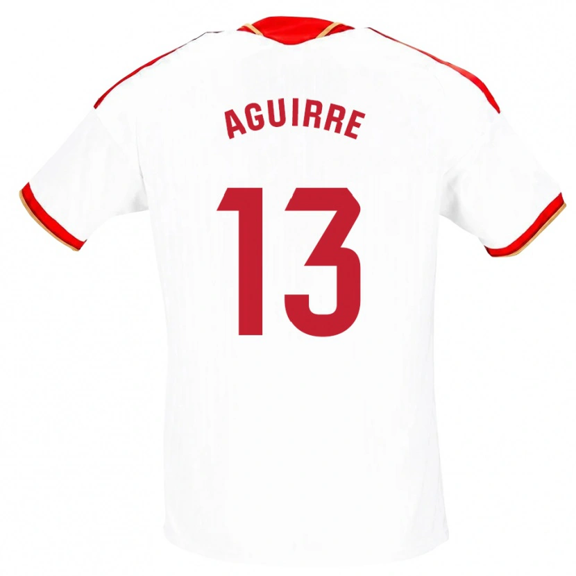 Danxen Børn Yolanda Aguirre #13 Hvid Rød Hjemmebane Spillertrøjer 2026/27 Trøje T-Shirt