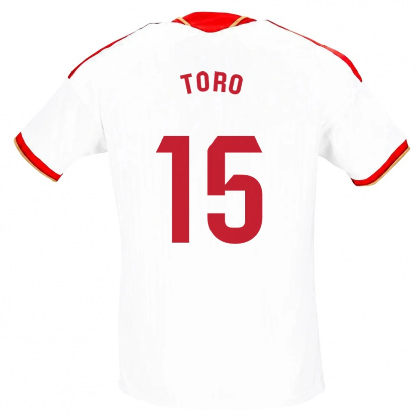 Danxen Børn Juanan Toro #15 Hvid Rød Hjemmebane Spillertrøjer 2026/27 Trøje T-Shirt