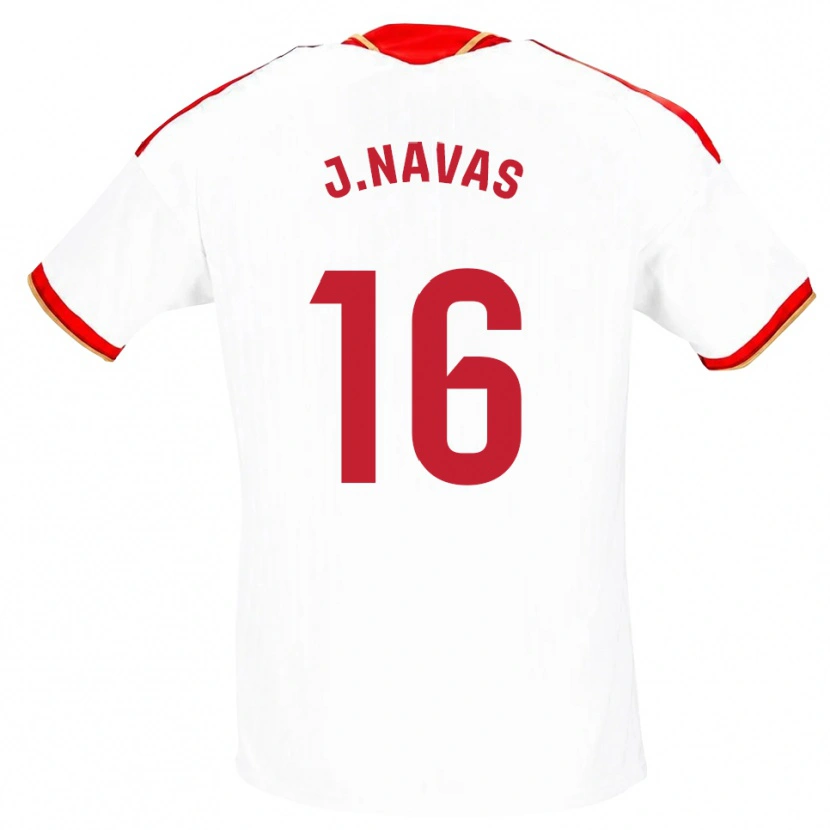 Danxen Børn Jesus Navas #16 Hvid Rød Hjemmebane Spillertrøjer 2026/27 Trøje T-Shirt