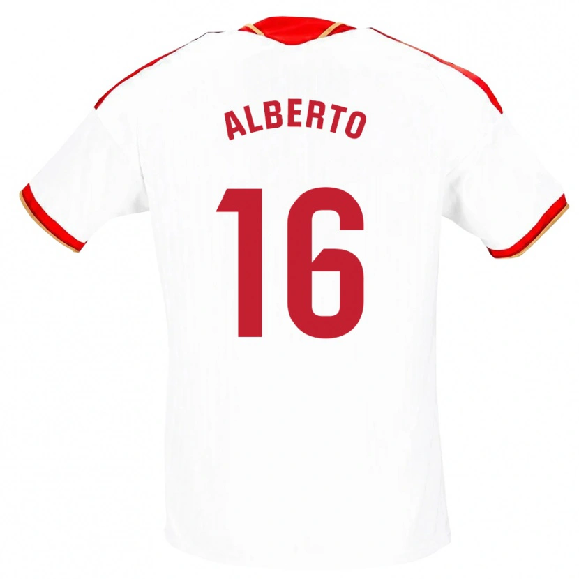 Danxen Børn Alberto González #16 Hvid Rød Hjemmebane Spillertrøjer 2026/27 Trøje T-Shirt