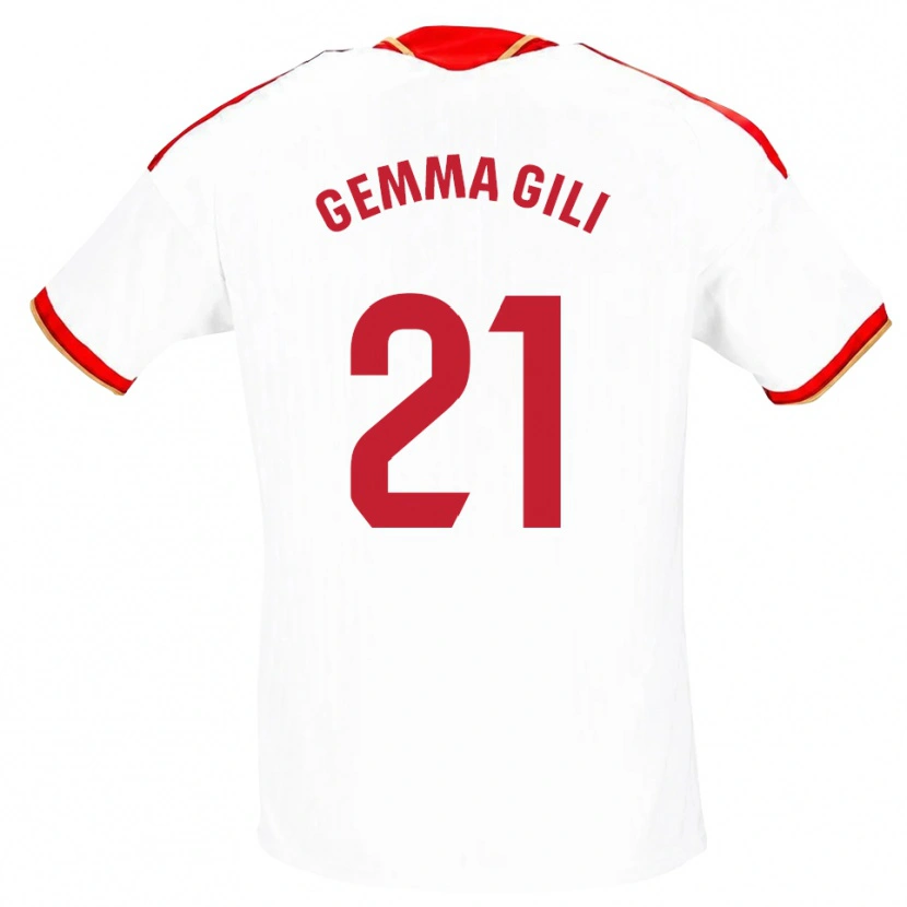Danxen Børn Gemma Gili Giner #21 Hvid Rød Hjemmebane Spillertrøjer 2026/27 Trøje T-Shirt