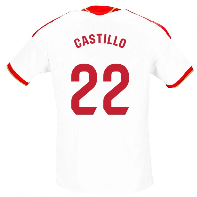 Danxen Børn José Castillo #22 Hvid Rød Hjemmebane Spillertrøjer 2026/27 Trøje T-Shirt