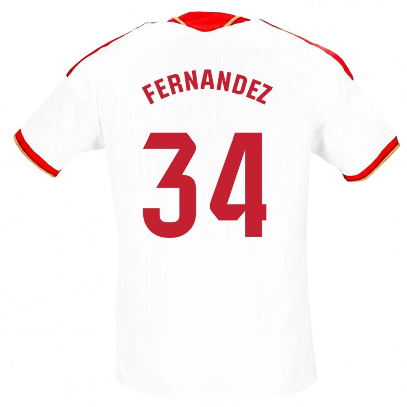 Danxen Børn Marc Fernández #34 Hvid Rød Hjemmebane Spillertrøjer 2026/27 Trøje T-Shirt