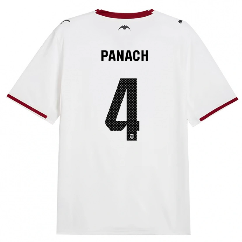 Danxen Børn Alejandro Panach #4 Sort Hvid Rød Gul Hjemmebane Spillertrøjer 2026/27 Trøje T-Shirt
