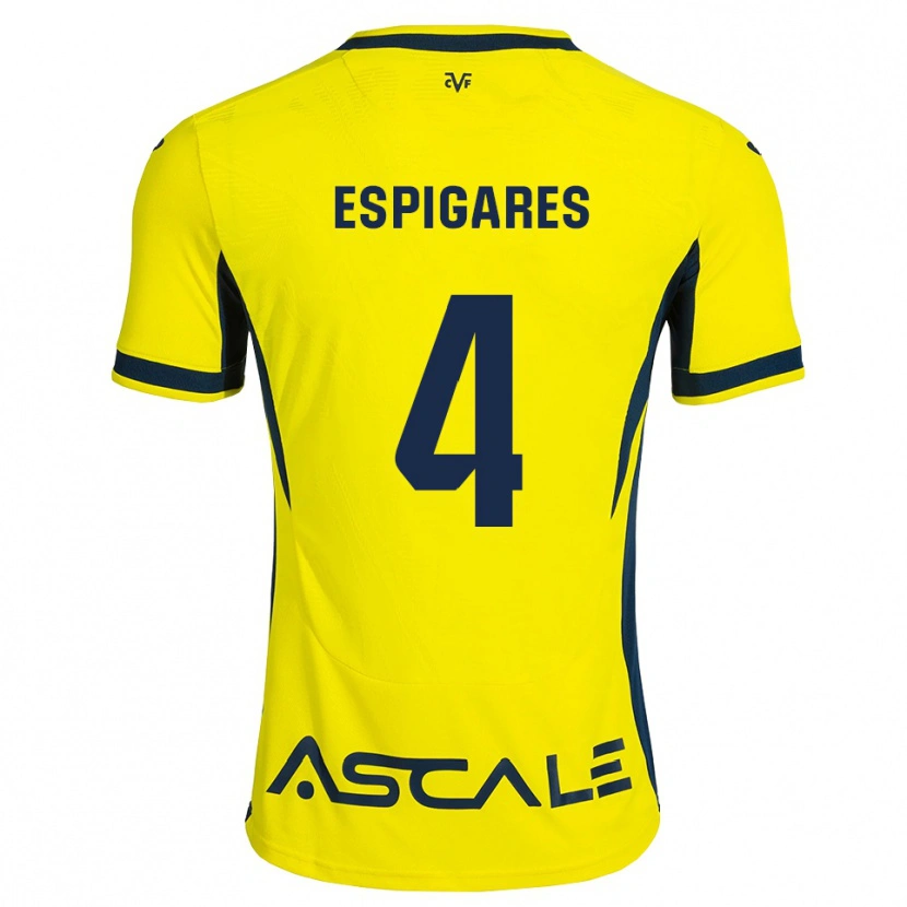 Danxen Børn Antonio Espigares #4 Gul Sort Rød Hjemmebane Spillertrøjer 2026/27 Trøje T-Shirt