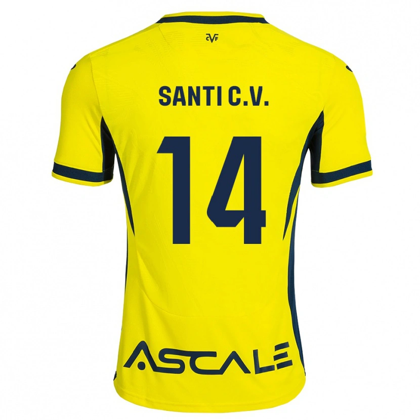Danxen Børn Santi Comesaña #14 Gul Sort Rød Hjemmebane Spillertrøjer 2026/27 Trøje T-Shirt