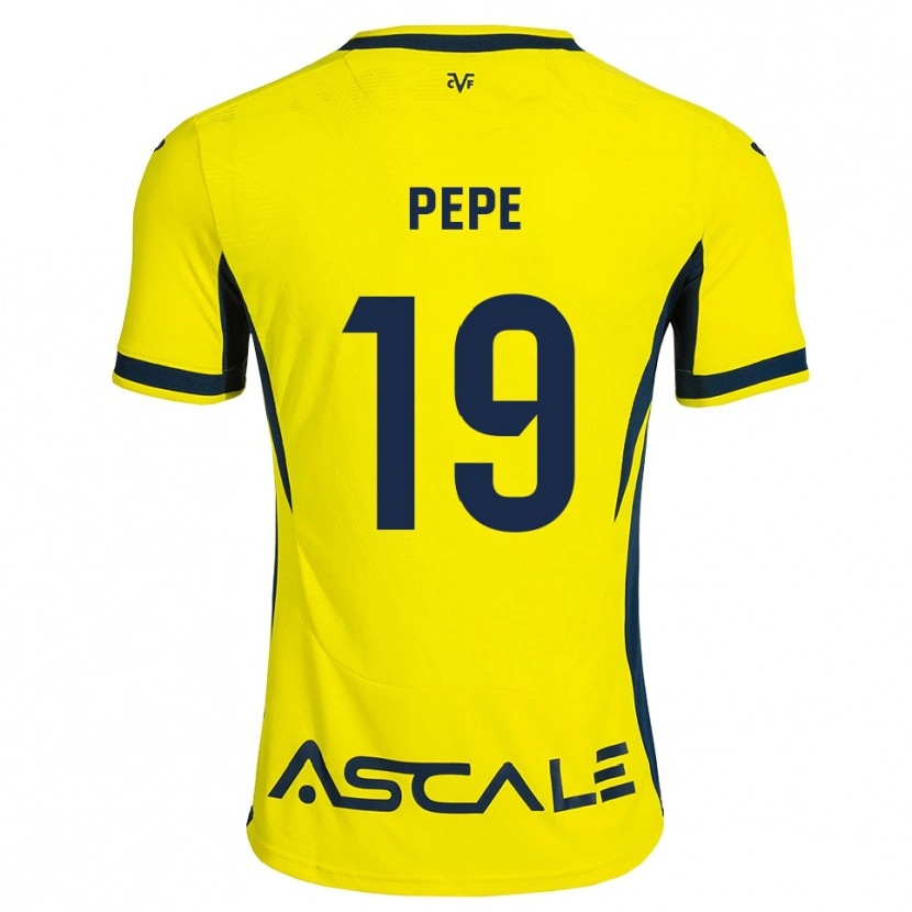 Danxen Børn Nicolas Pépé #19 Gul Sort Rød Hjemmebane Spillertrøjer 2026/27 Trøje T-Shirt