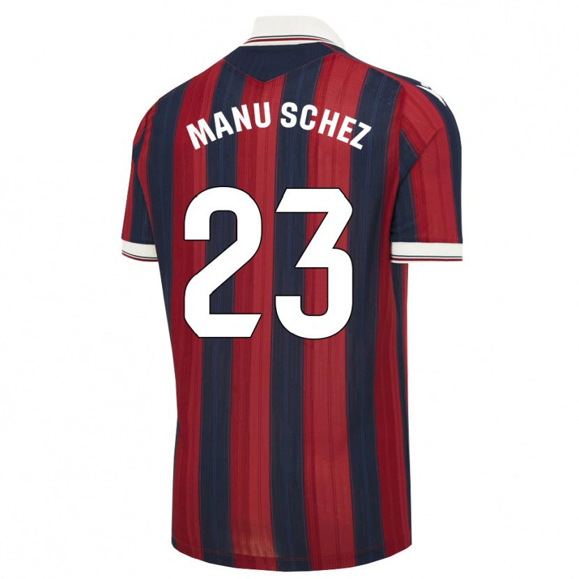 Danxen Børn Manu Sánchez #23 Midnatsblå Rød Hjemmebane Spillertrøjer 2026/27 Trøje T-Shirt