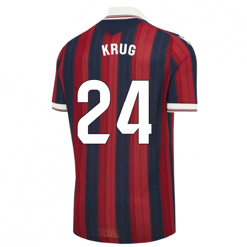 Danxen Børn Martín Krug #24 Midnatsblå Rød Hjemmebane Spillertrøjer 2026/27 Trøje T-Shirt