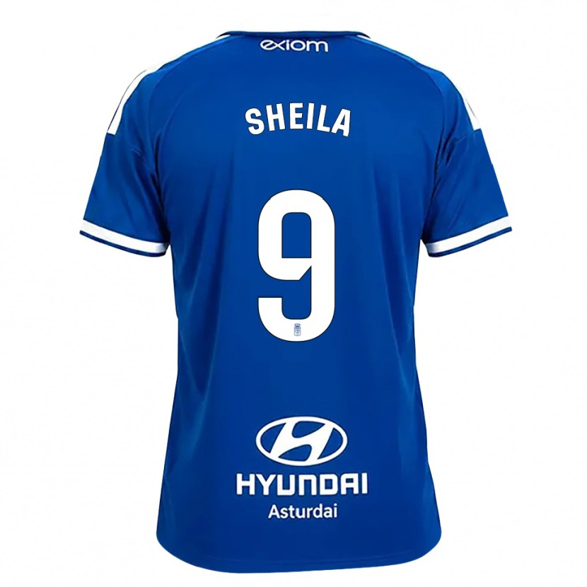 Danxen Børn Sheila Elorza Hernández #9 Mediumblå Hvid Hjemmebane Spillertrøjer 2026/27 Trøje T-Shirt