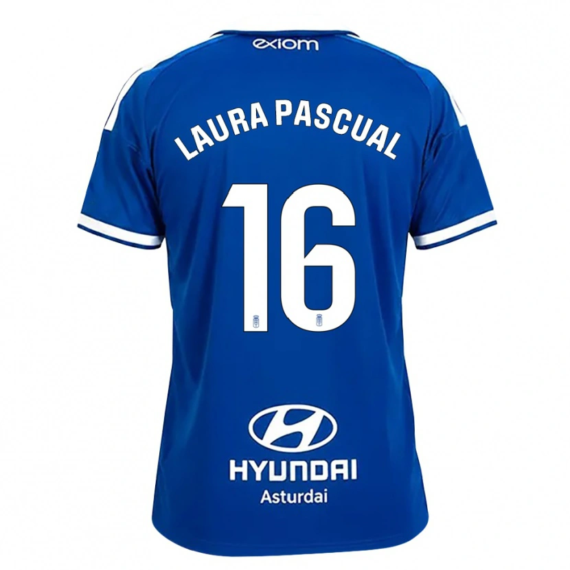 Danxen Børn Laura Pascual #16 Mediumblå Hvid Hjemmebane Spillertrøjer 2026/27 Trøje T-Shirt
