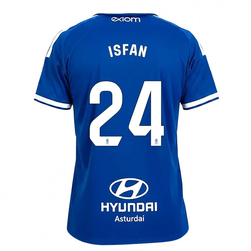 Danxen Børn Alexandru Ișfan #24 Mediumblå Hvid Hjemmebane Spillertrøjer 2026/27 Trøje T-Shirt