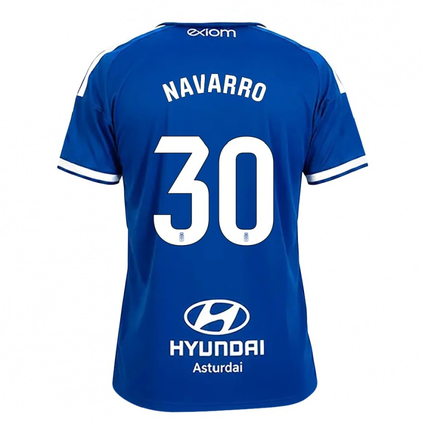 Danxen Børn Iker Navarro #30 Mediumblå Hvid Hjemmebane Spillertrøjer 2026/27 Trøje T-Shirt