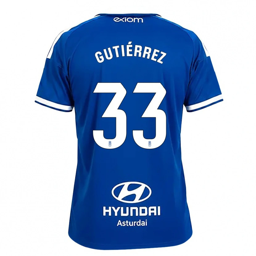 Danxen Børn Raúl Gutiérrez #33 Mediumblå Hvid Hjemmebane Spillertrøjer 2026/27 Trøje T-Shirt
