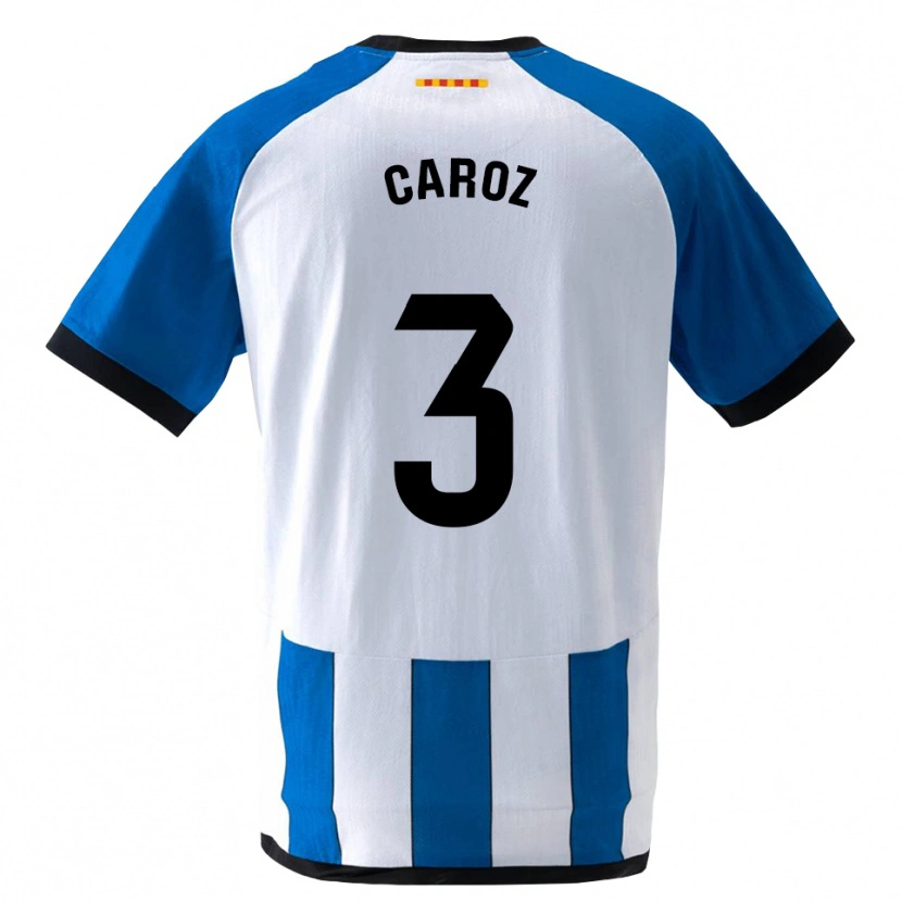 Danxen Børn Hugo Caroz #3 Kongeblå Hvid Hjemmebane Spillertrøjer 2026/27 Trøje T-Shirt