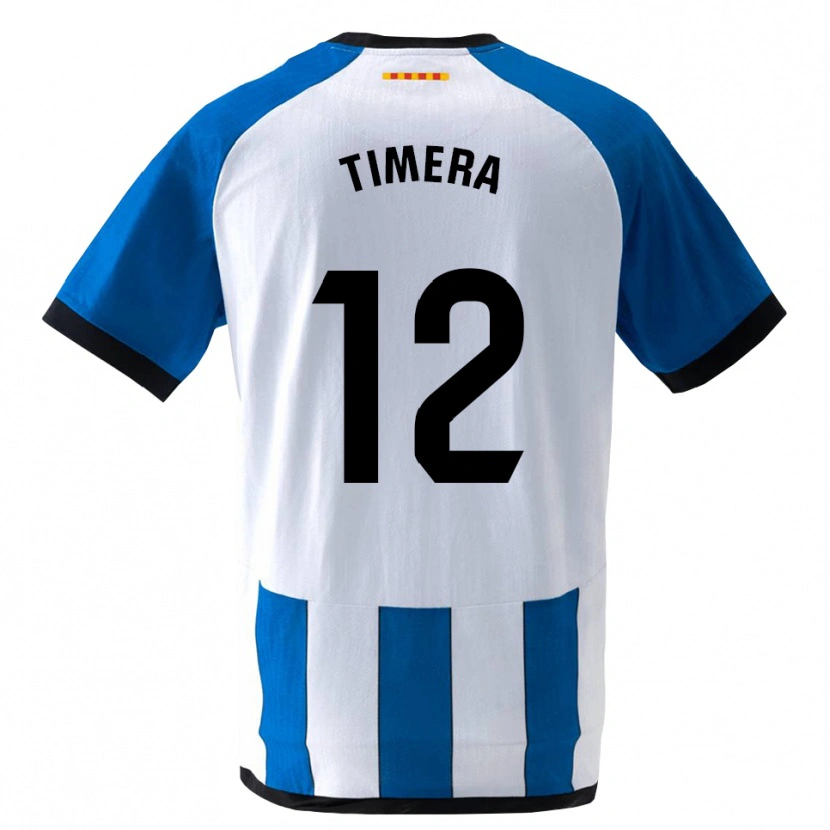 Danxen Børn Adama Timera #12 Kongeblå Hvid Hjemmebane Spillertrøjer 2026/27 Trøje T-Shirt