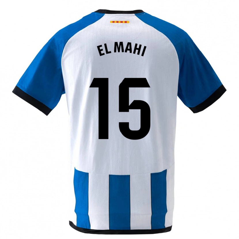 Danxen Børn Moha El Mahi #15 Kongeblå Hvid Hjemmebane Spillertrøjer 2026/27 Trøje T-Shirt