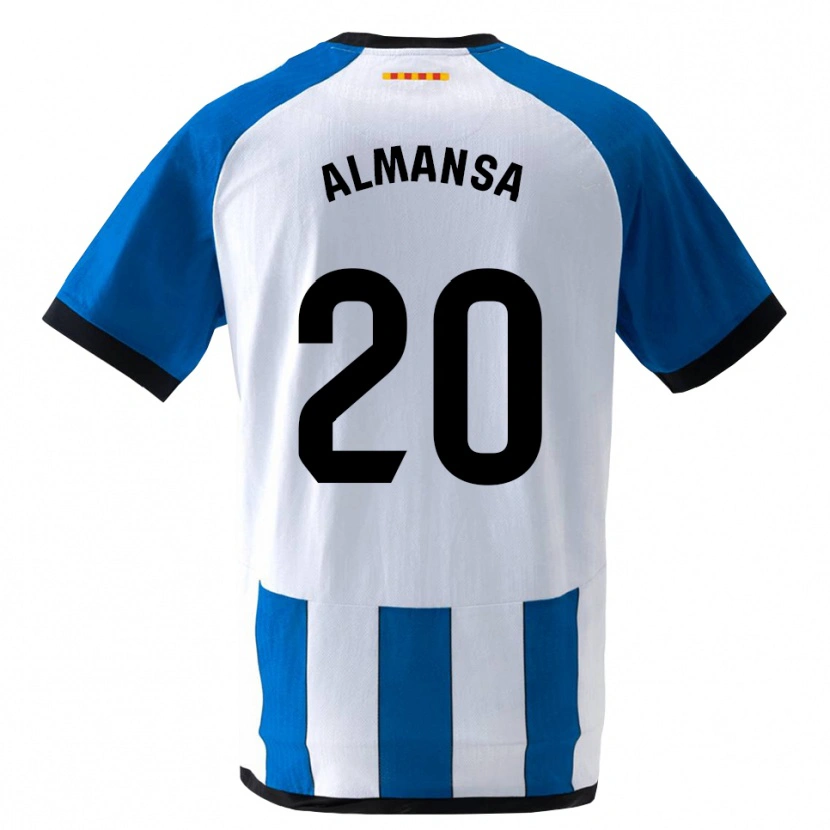 Danxen Børn Alex Almansa #20 Kongeblå Hvid Hjemmebane Spillertrøjer 2026/27 Trøje T-Shirt