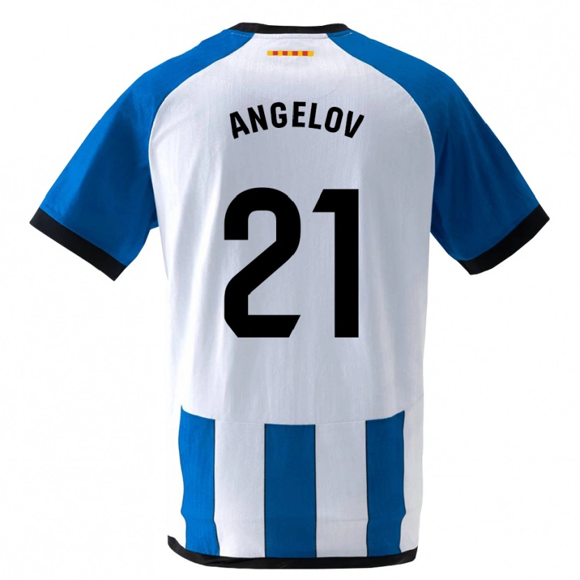 Danxen Børn Georgi Angelov #21 Kongeblå Hvid Hjemmebane Spillertrøjer 2026/27 Trøje T-Shirt