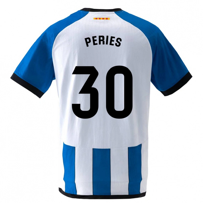 Danxen Børn Jan Peries #30 Kongeblå Hvid Hjemmebane Spillertrøjer 2026/27 Trøje T-Shirt
