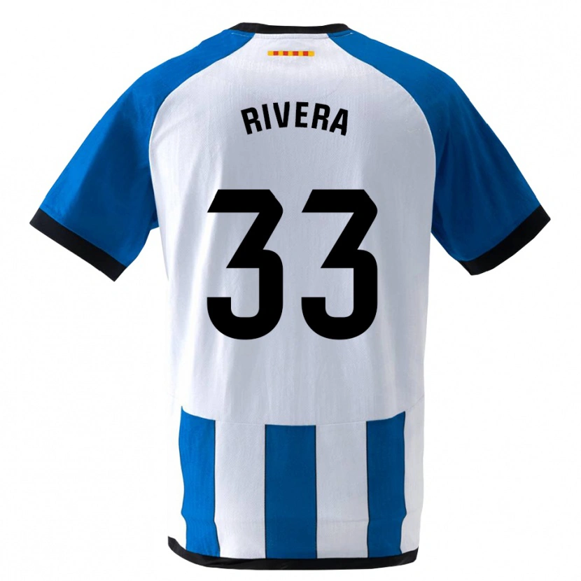 Danxen Børn Pol Rivera #33 Kongeblå Hvid Hjemmebane Spillertrøjer 2026/27 Trøje T-Shirt
