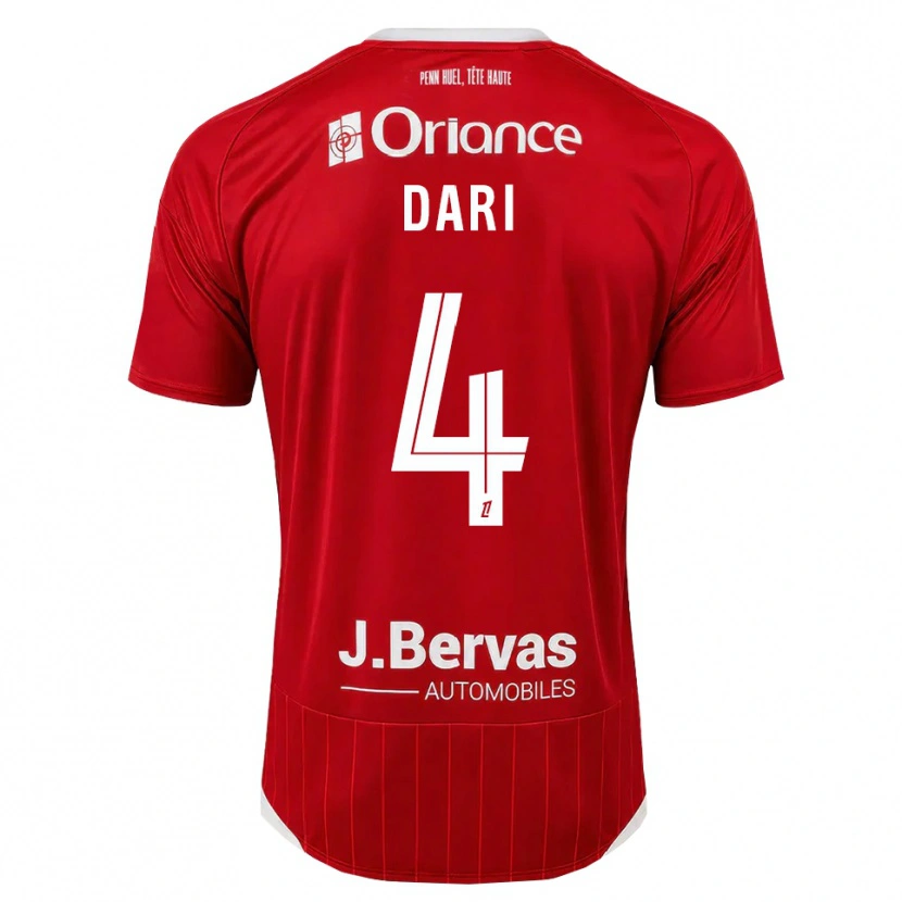 Danxen Børn Achraf Dari #4 Hvid Rød Hjemmebane Spillertrøjer 2026/27 Trøje T-Shirt