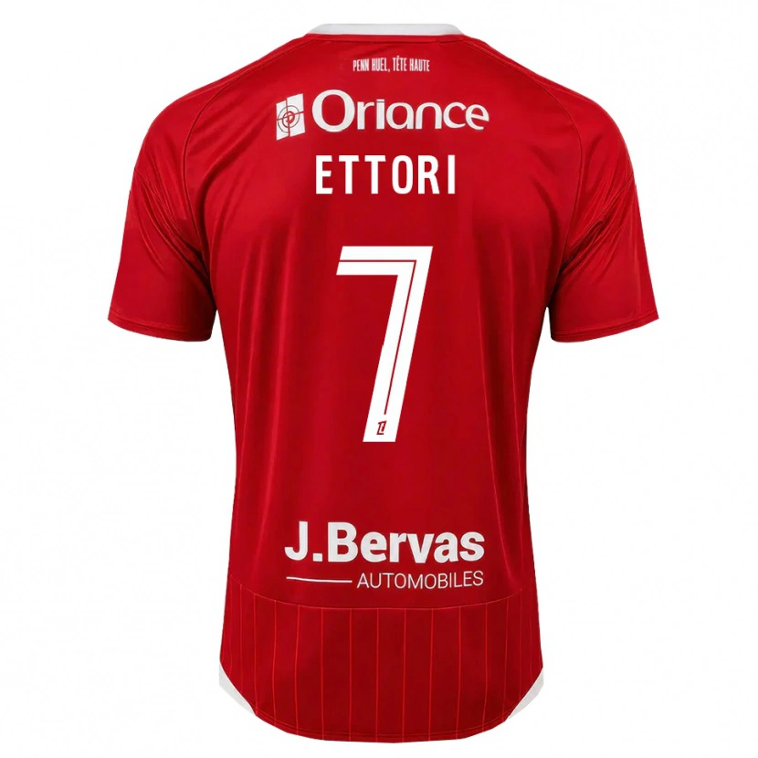 Danxen Børn Yanis Ettori #7 Hvid Rød Hjemmebane Spillertrøjer 2026/27 Trøje T-Shirt