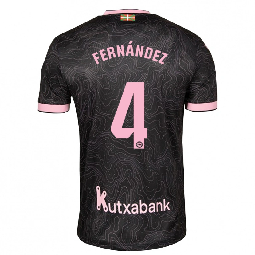 Danxen Børn Aritz Fernández #4 Sort Pink Udebane Spillertrøjer 2026/27 Trøje T-Shirt