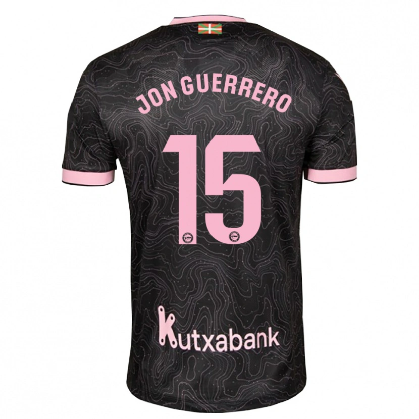 Danxen Børn Julen Jon Guerrero #15 Sort Pink Udebane Spillertrøjer 2026/27 Trøje T-Shirt