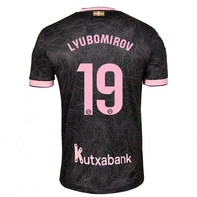 Danxen Børn Daniel Lyubomirov #19 Sort Pink Udebane Spillertrøjer 2026/27 Trøje T-Shirt