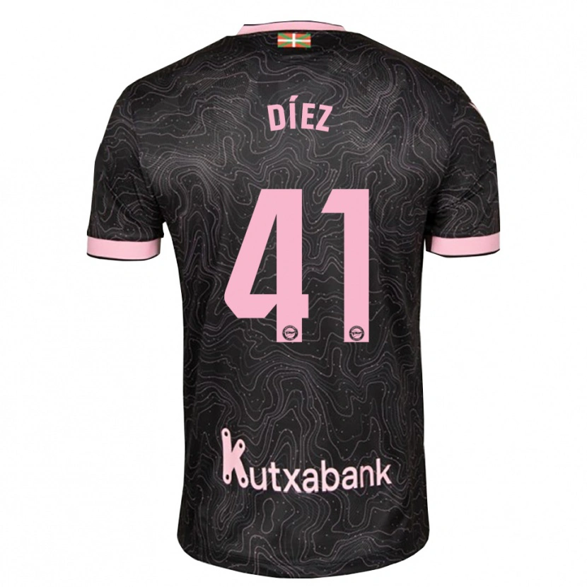 Danxen Børn Victor Díez #41 Sort Pink Udebane Spillertrøjer 2026/27 Trøje T-Shirt