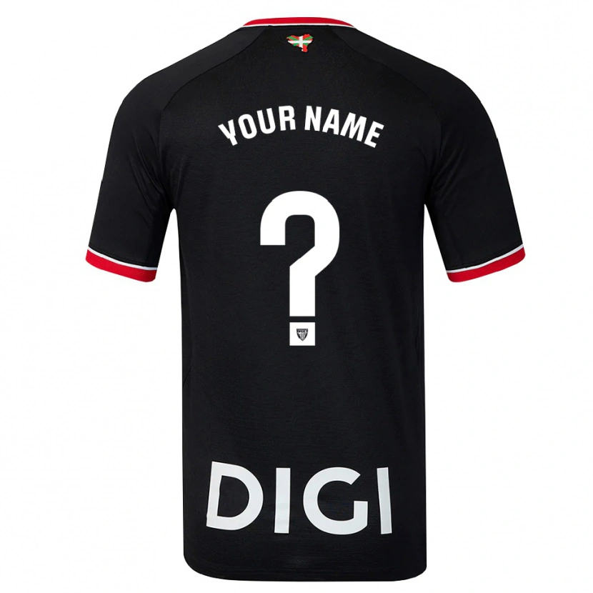 Danxen Børn Dit Navn #0 Sort Hvid Rød Udebane Spillertrøjer 2026/27 Trøje T-Shirt