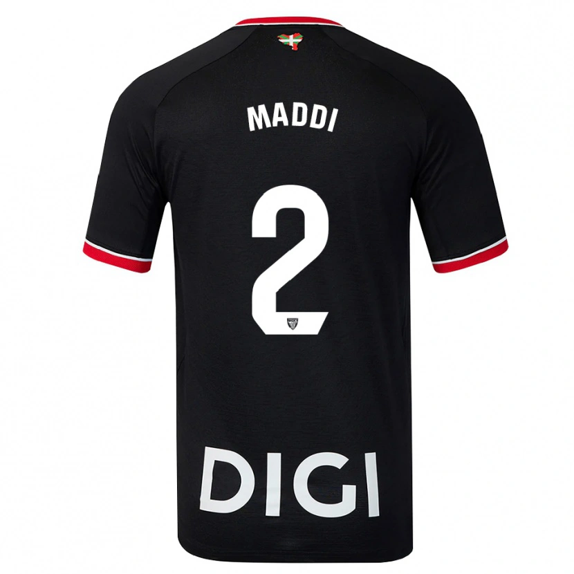 Danxen Børn Maddi Torre Larrañaga #2 Sort Hvid Rød Udebane Spillertrøjer 2026/27 Trøje T-Shirt