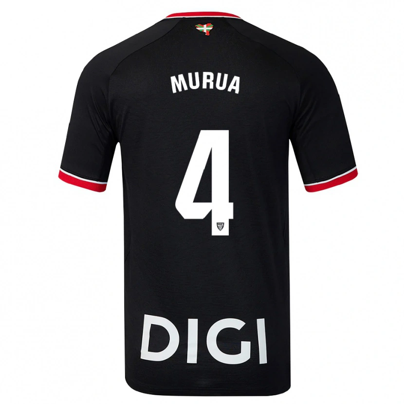 Danxen Børn Garazi Murua Astorkiza #4 Sort Hvid Rød Udebane Spillertrøjer 2026/27 Trøje T-Shirt