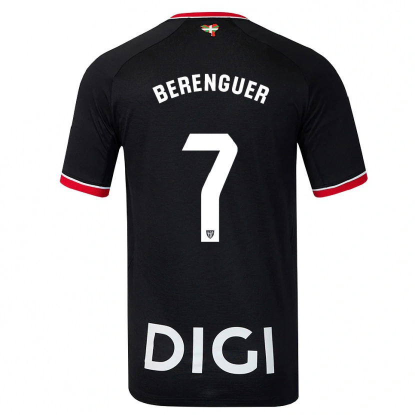 Danxen Børn Álex Berenguer #7 Sort Hvid Rød Udebane Spillertrøjer 2026/27 Trøje T-Shirt