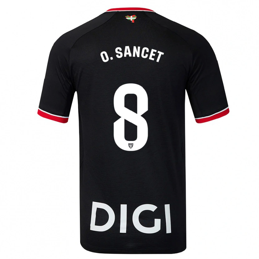Danxen Børn Oihan Sancet #8 Sort Hvid Rød Udebane Spillertrøjer 2026/27 Trøje T-Shirt