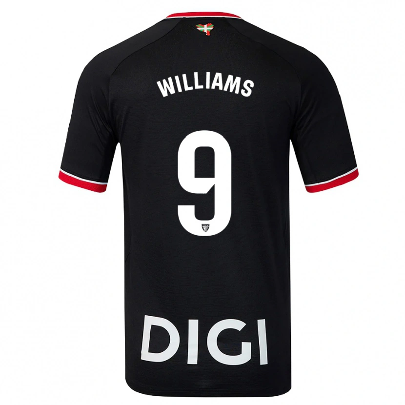Danxen Børn Iñaki Williams #9 Sort Hvid Rød Udebane Spillertrøjer 2026/27 Trøje T-Shirt