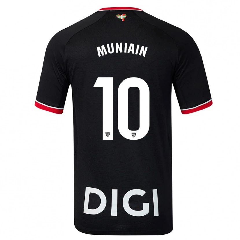 Danxen Børn Iker Muniain #10 Sort Hvid Rød Udebane Spillertrøjer 2026/27 Trøje T-Shirt