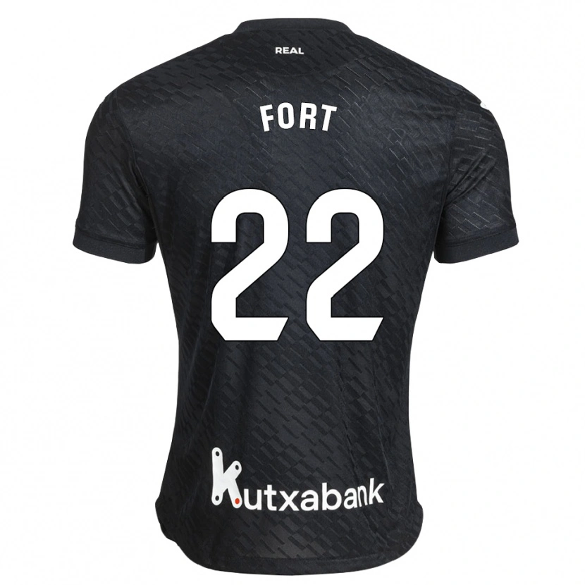 Danxen Børn Héctor Fort #22 Sort Hvid Udebane Spillertrøjer 2026/27 Trøje T-Shirt
